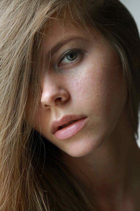 close-up portrait of a young woman
