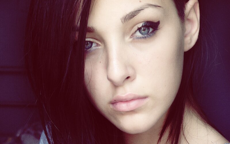close-up portrait of a young woman