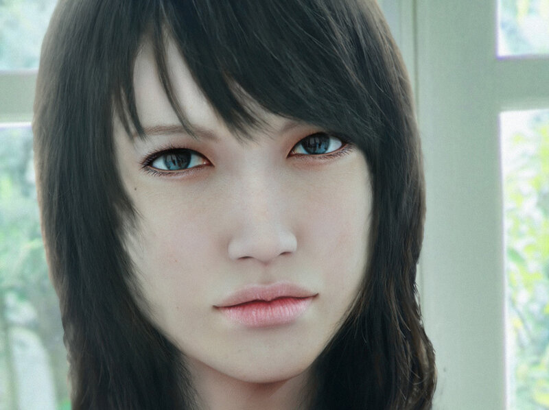 close-up portrait of a young woman