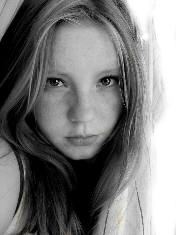 close-up portrait of a young woman