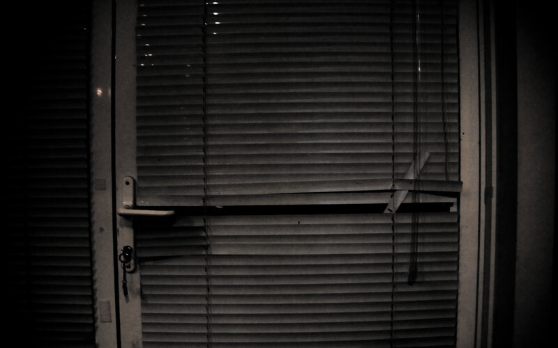 closed blinds at night