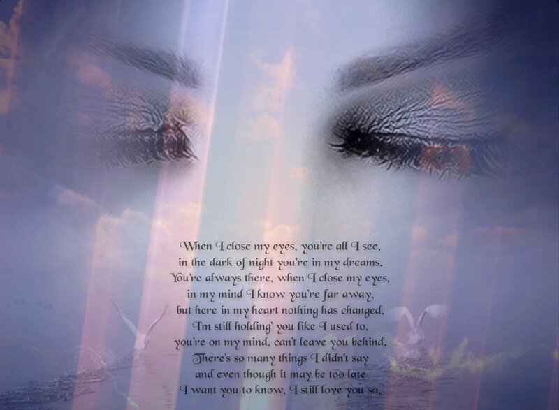 Closed Eyes with Text