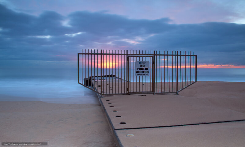 Closed pier at sunset