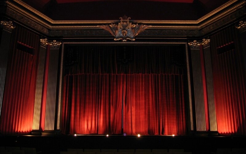 Closed Red Theater Curtain