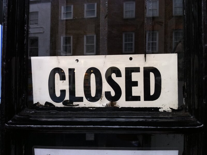 Closed sign in window