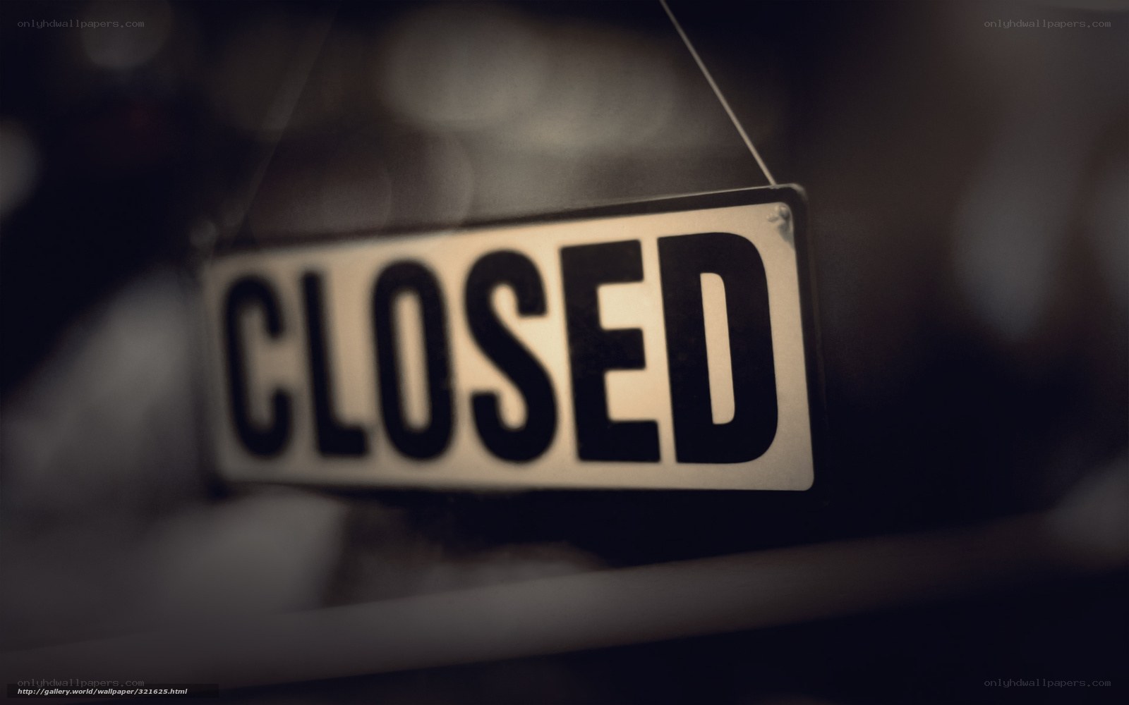 Closed sign on door