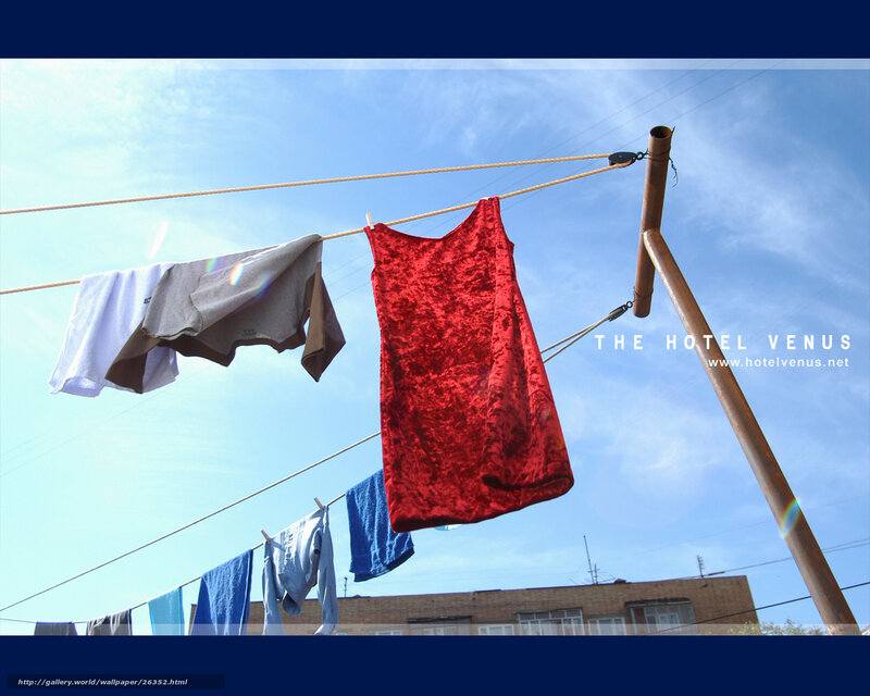 Clothes drying on a line