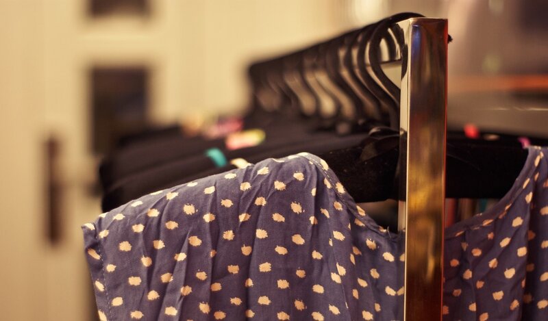 clothes on a rack