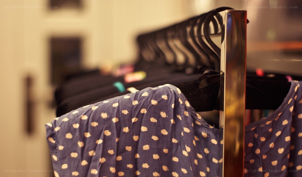 clothes on a rack