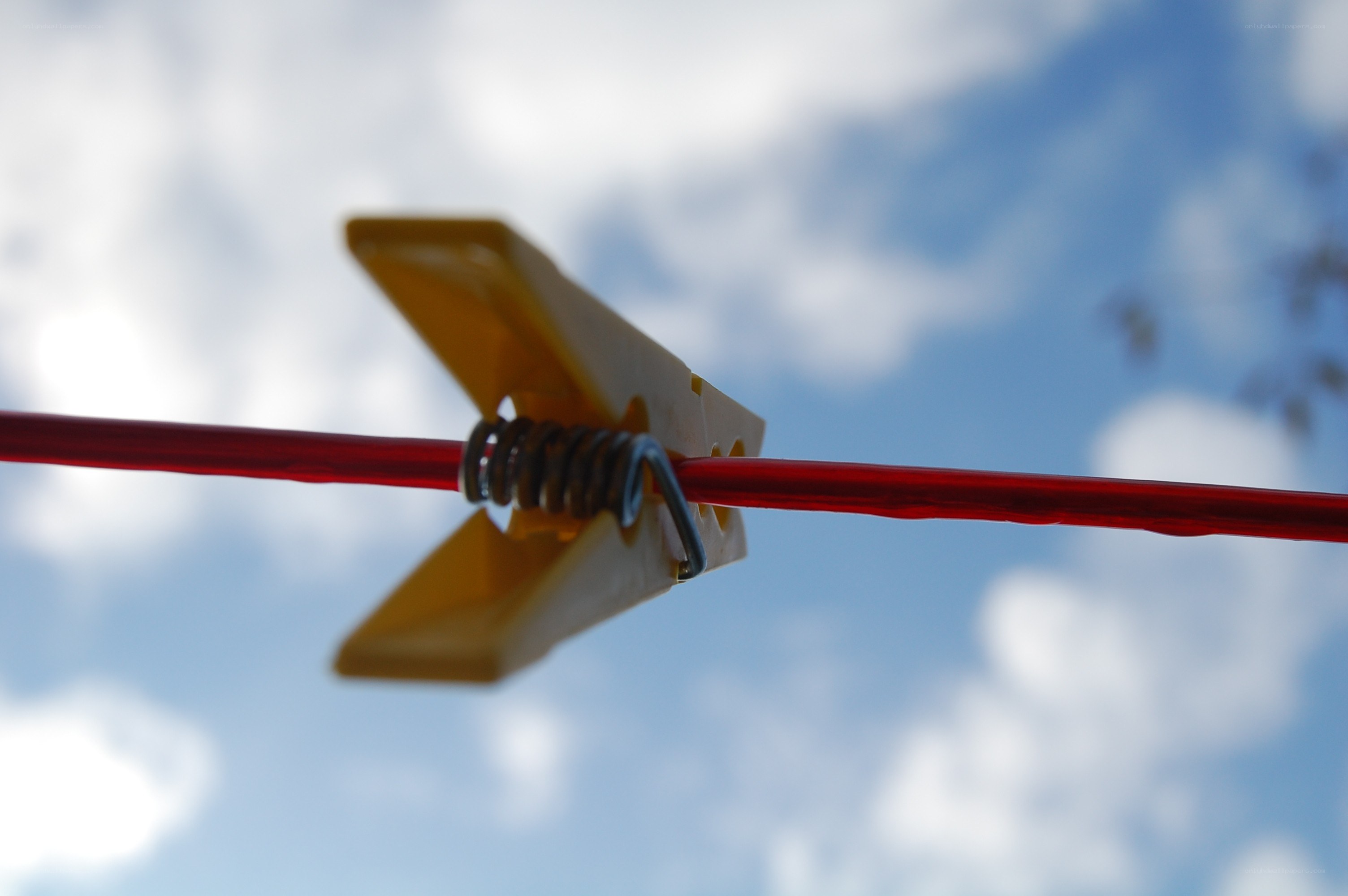 clothespin on a clothesline