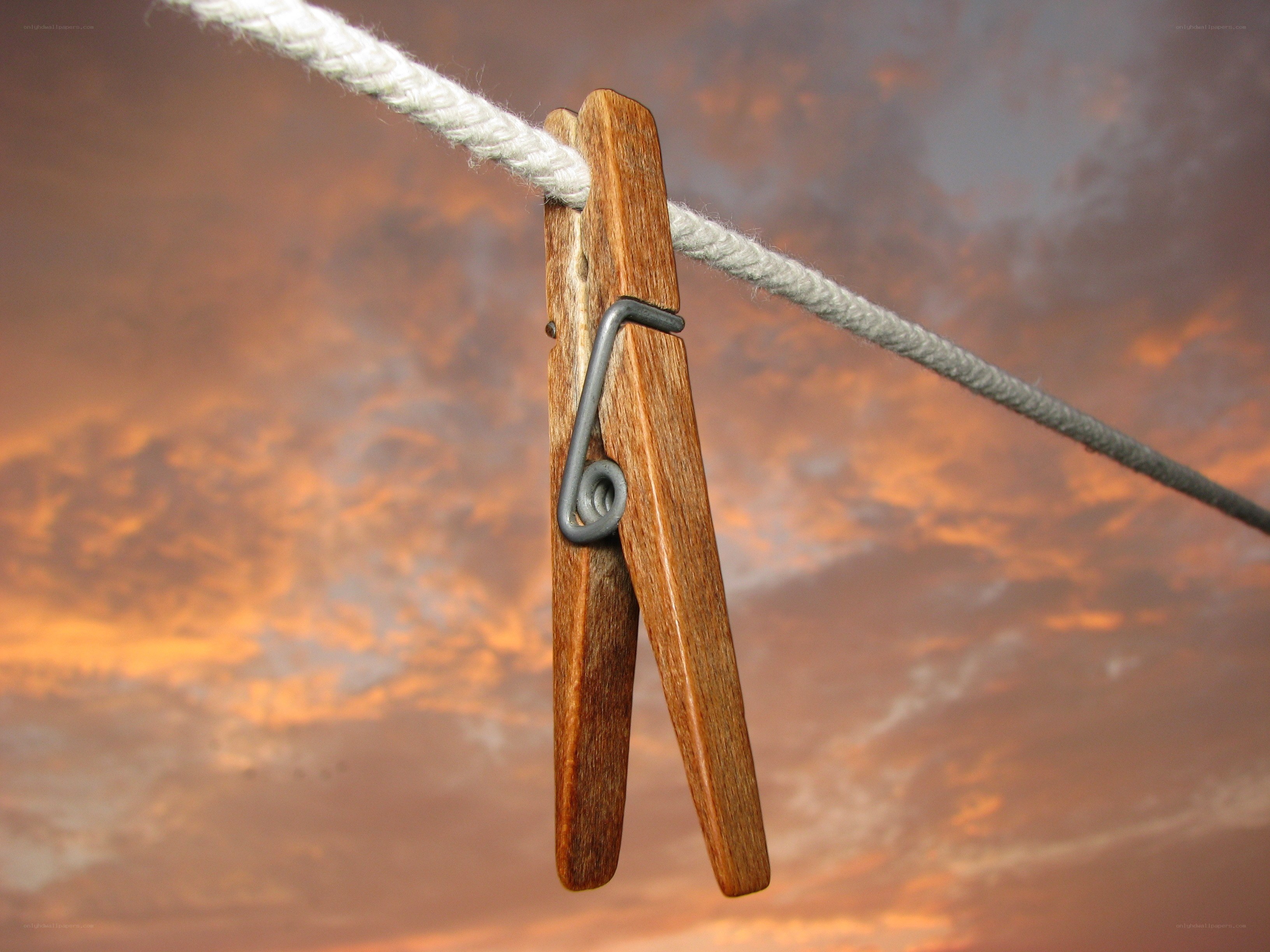 Clothespin on a clothesline