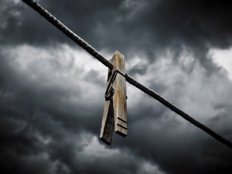 Clothespin on a stormy day