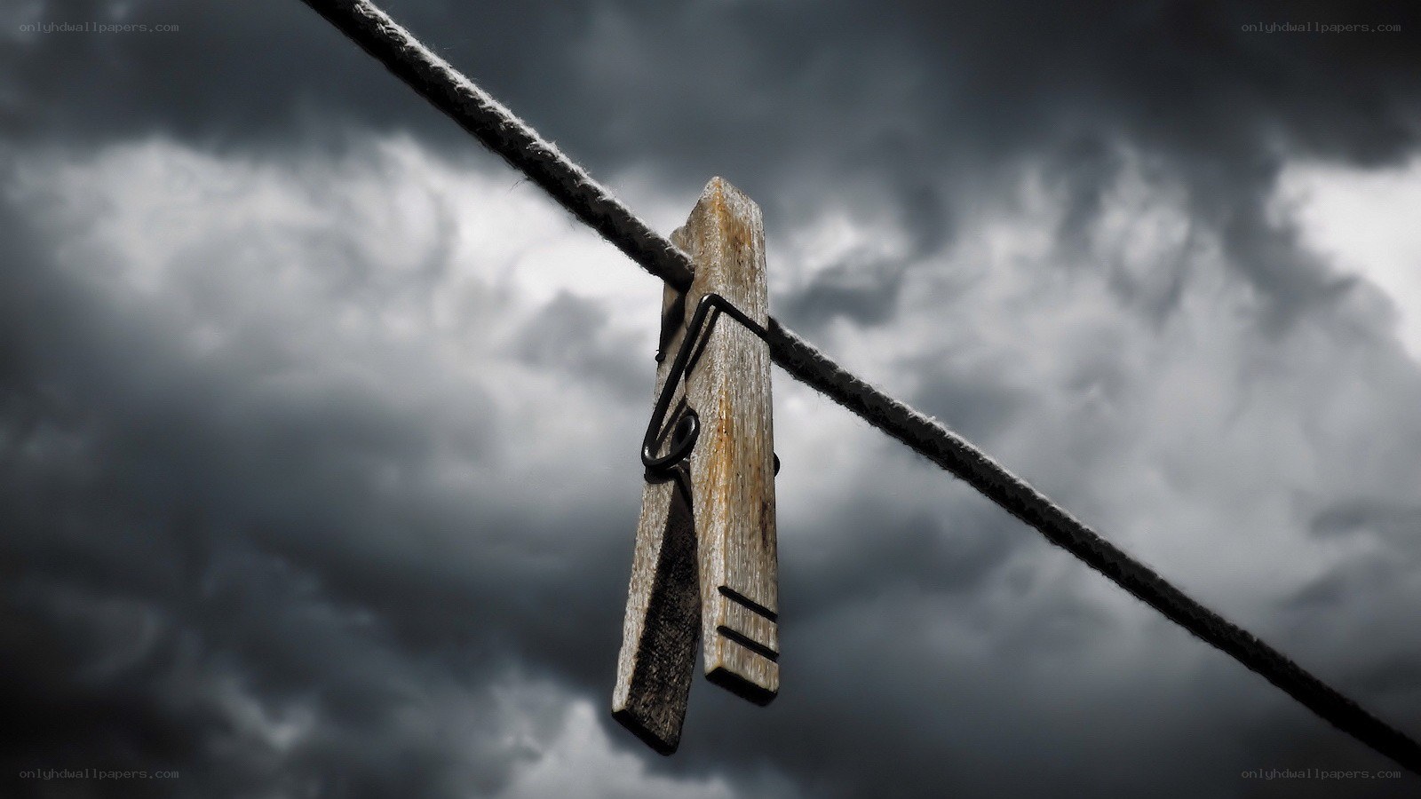 Clothespin on a stormy day