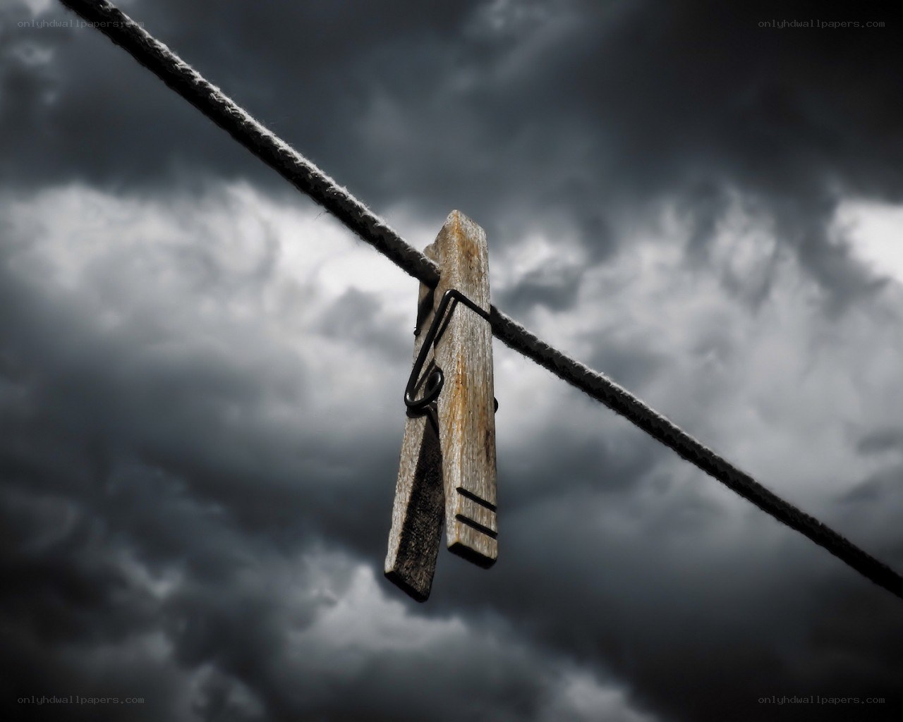 Clothespin on a stormy day