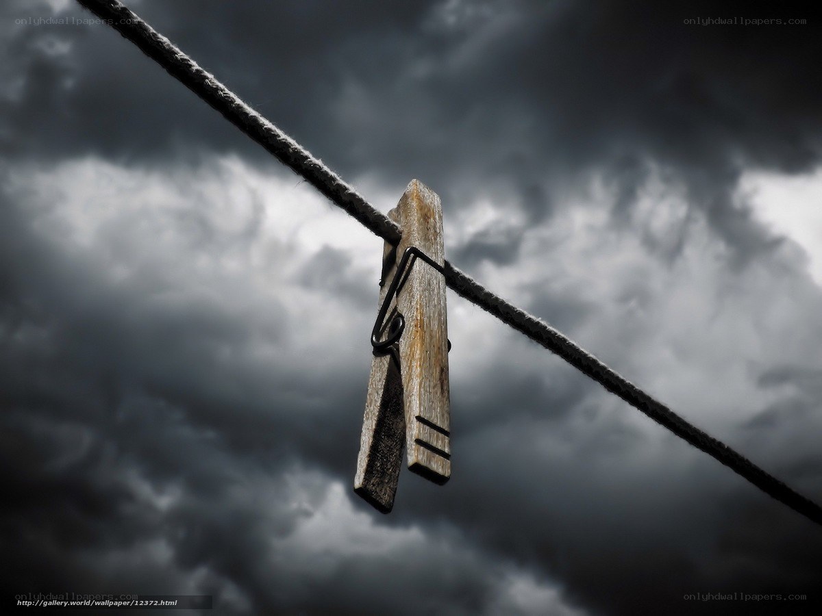Clothespin on a stormy day
