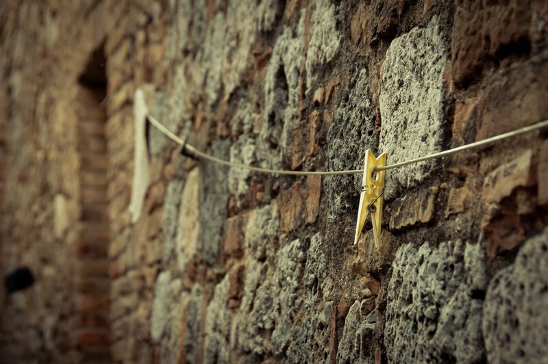 Clothespin on a wall