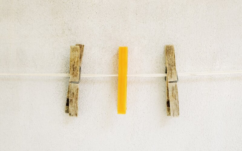 Clothespins on a line