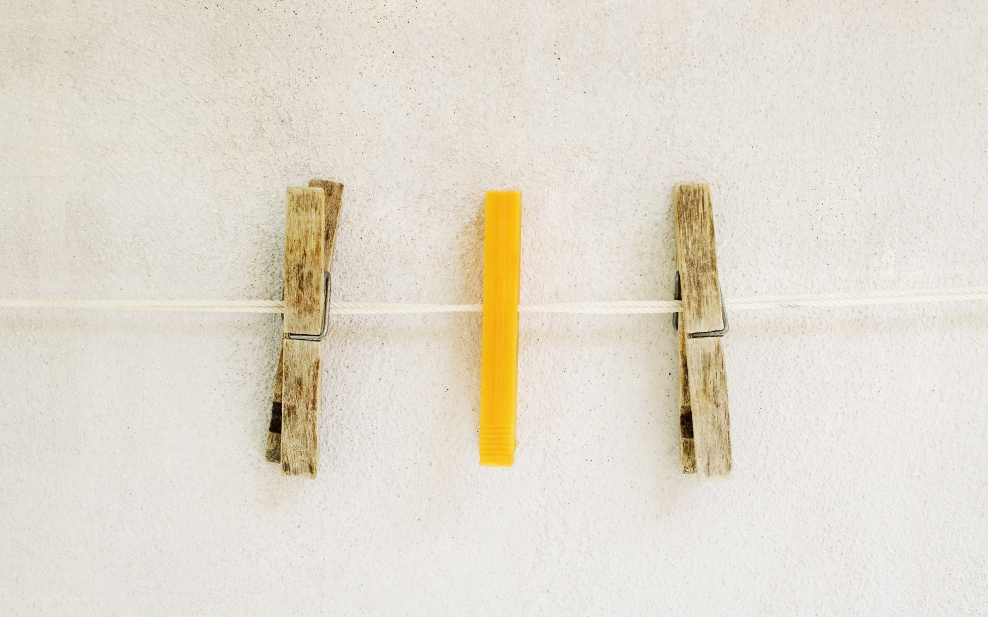 Clothespins on a line