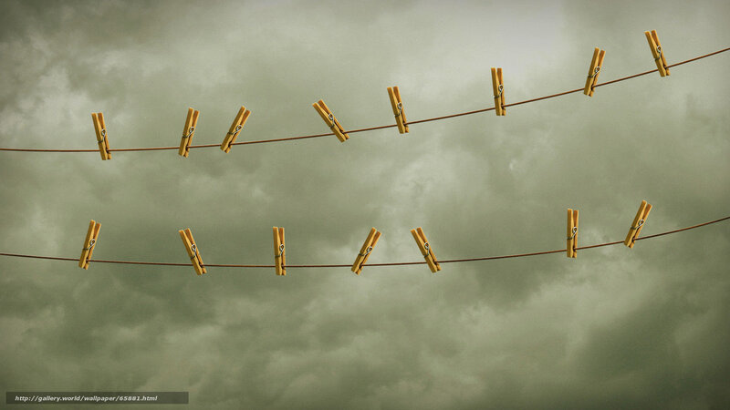 Clothespins on a line