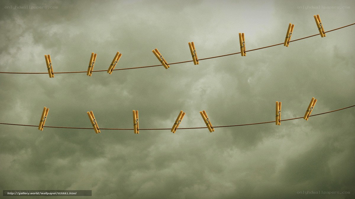Clothespins on a line