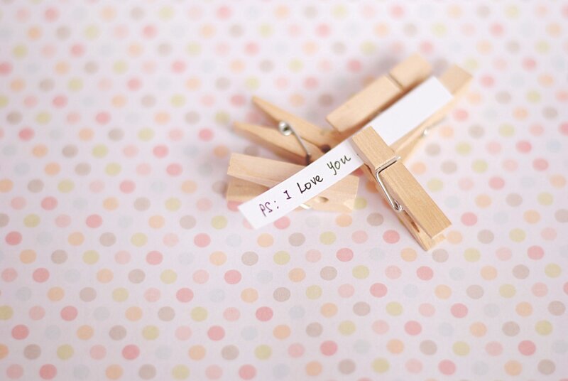 Clothespins with Note