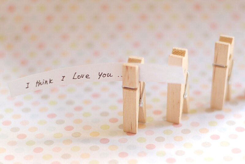 Clothespins with Note — White