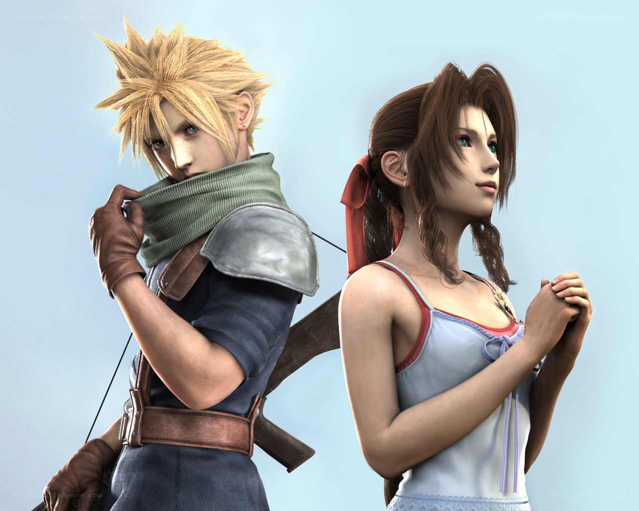 Cloud and Aerith from Final Fantasy VII