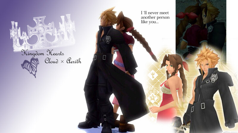 Cloud and Aerith Hugging — Purple