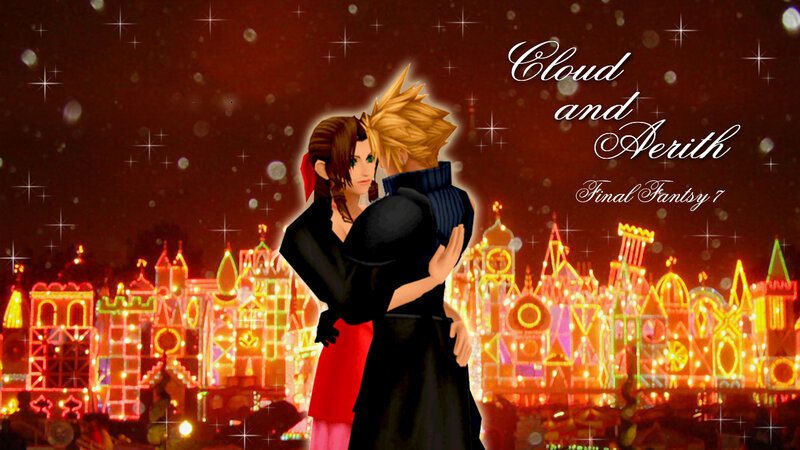 Cloud and Aerith Hugging