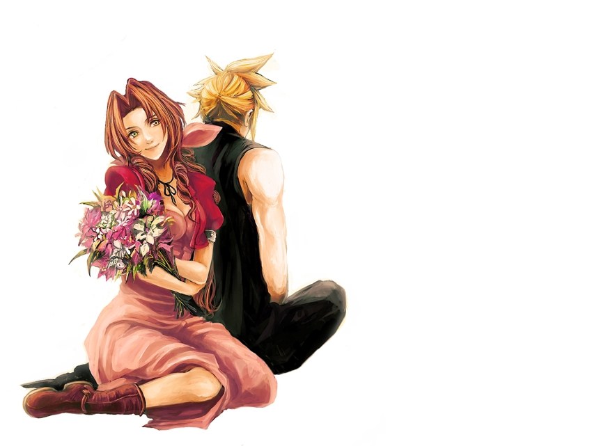 Cloud and Aerith in a quiet moment