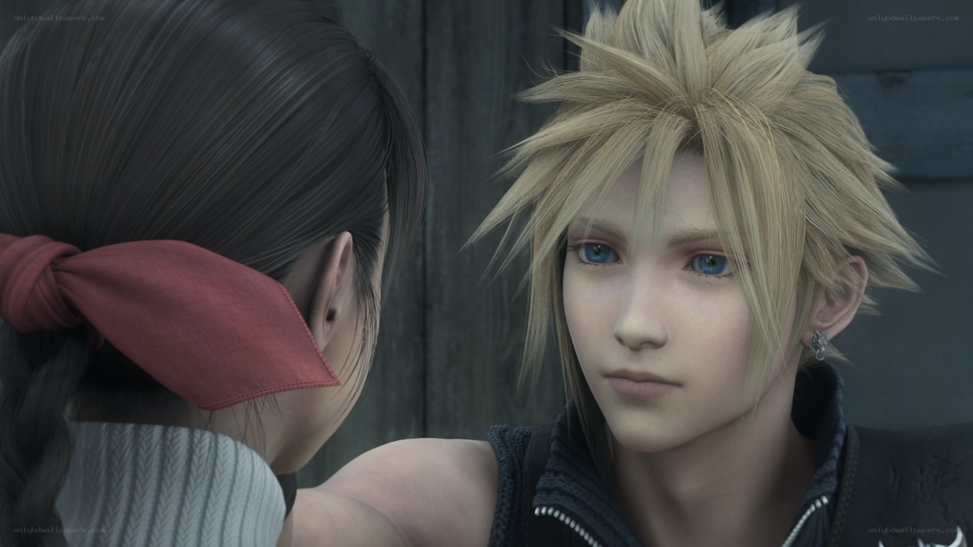 Cloud and Aerith in a quiet moment