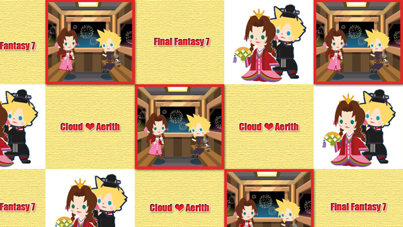Cloud and Aerith in a Train