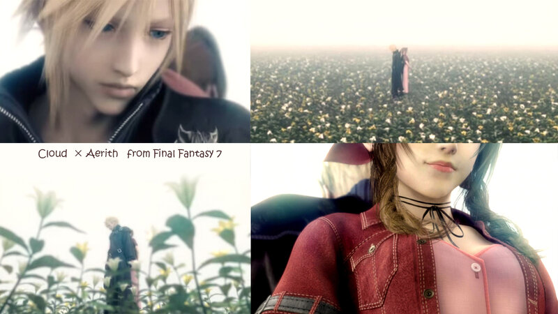 Cloud and Aerith in Field