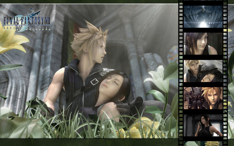 Cloud and Aerith in Garden