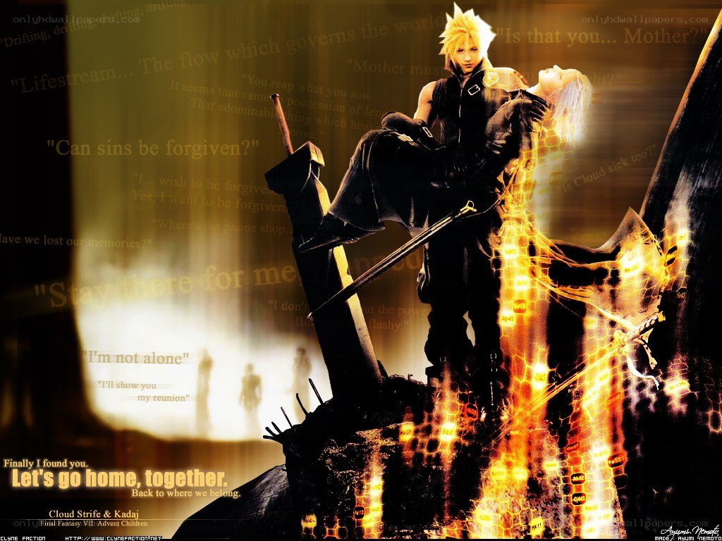 Cloud and Kadaj final scene