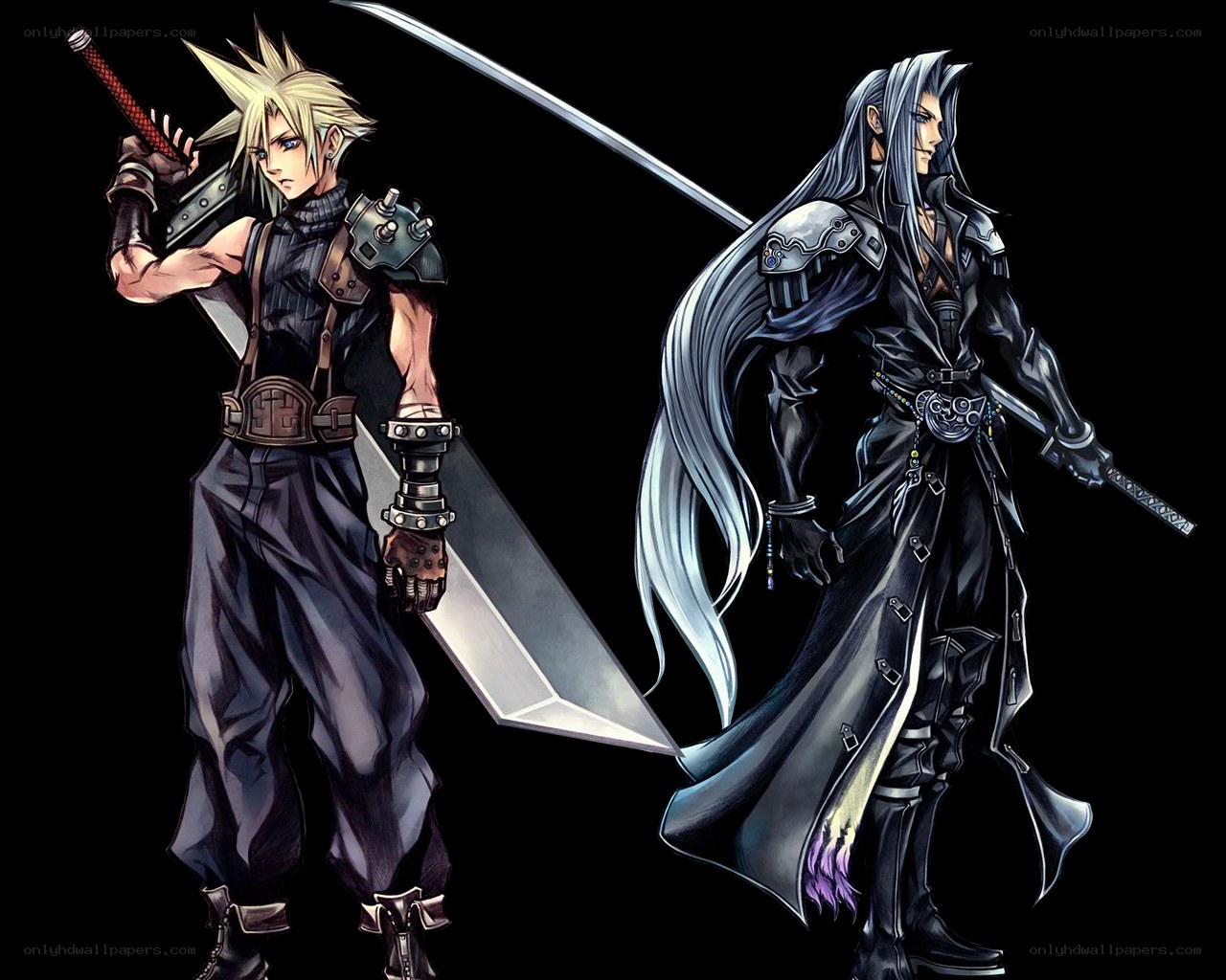 Cloud and Sephiroth characters