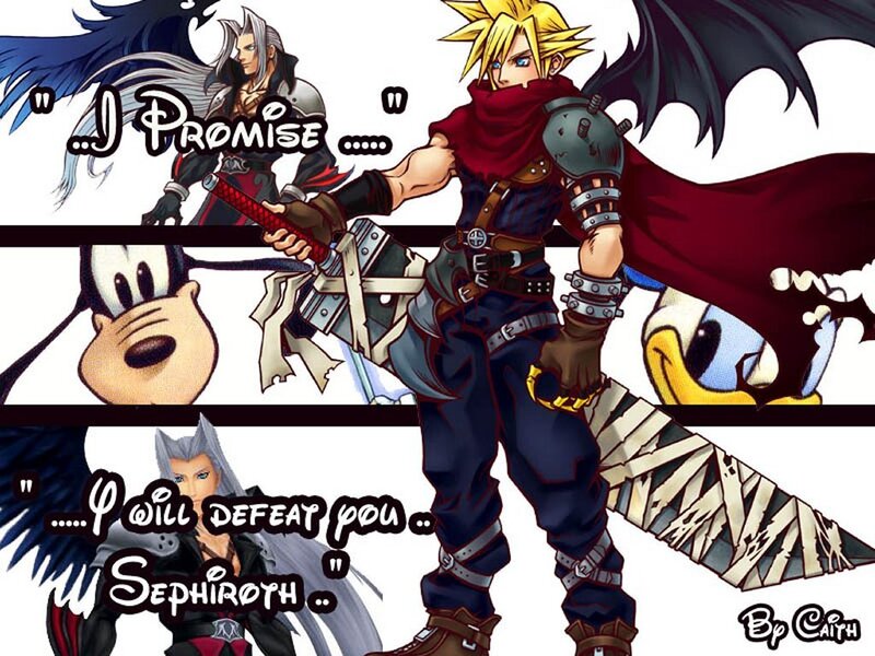Cloud and Sephiroth confrontation