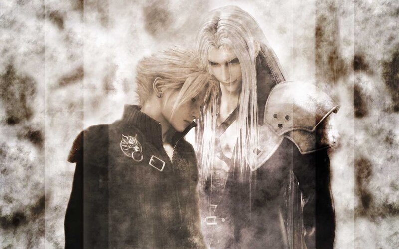 Cloud and Sephiroth in a somber moment