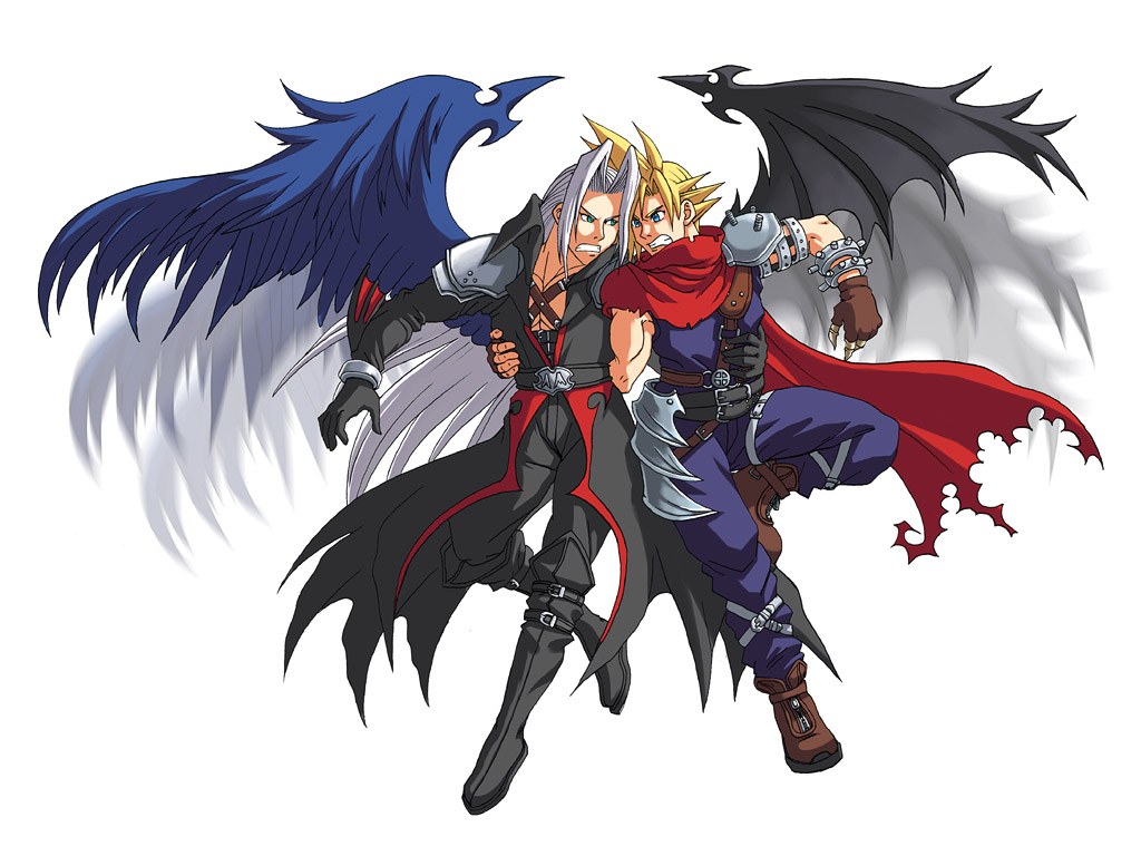 Cloud and Sephiroth in combat
