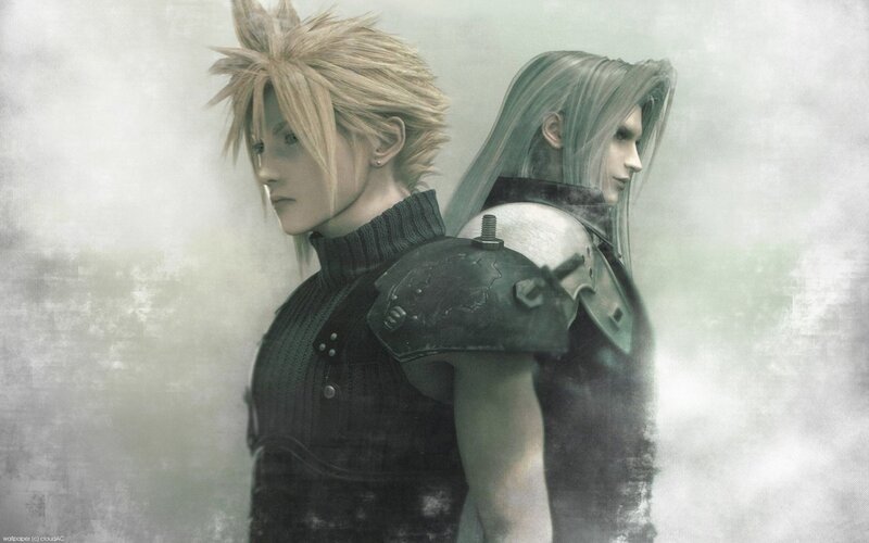 Cloud and Sephiroth side by side