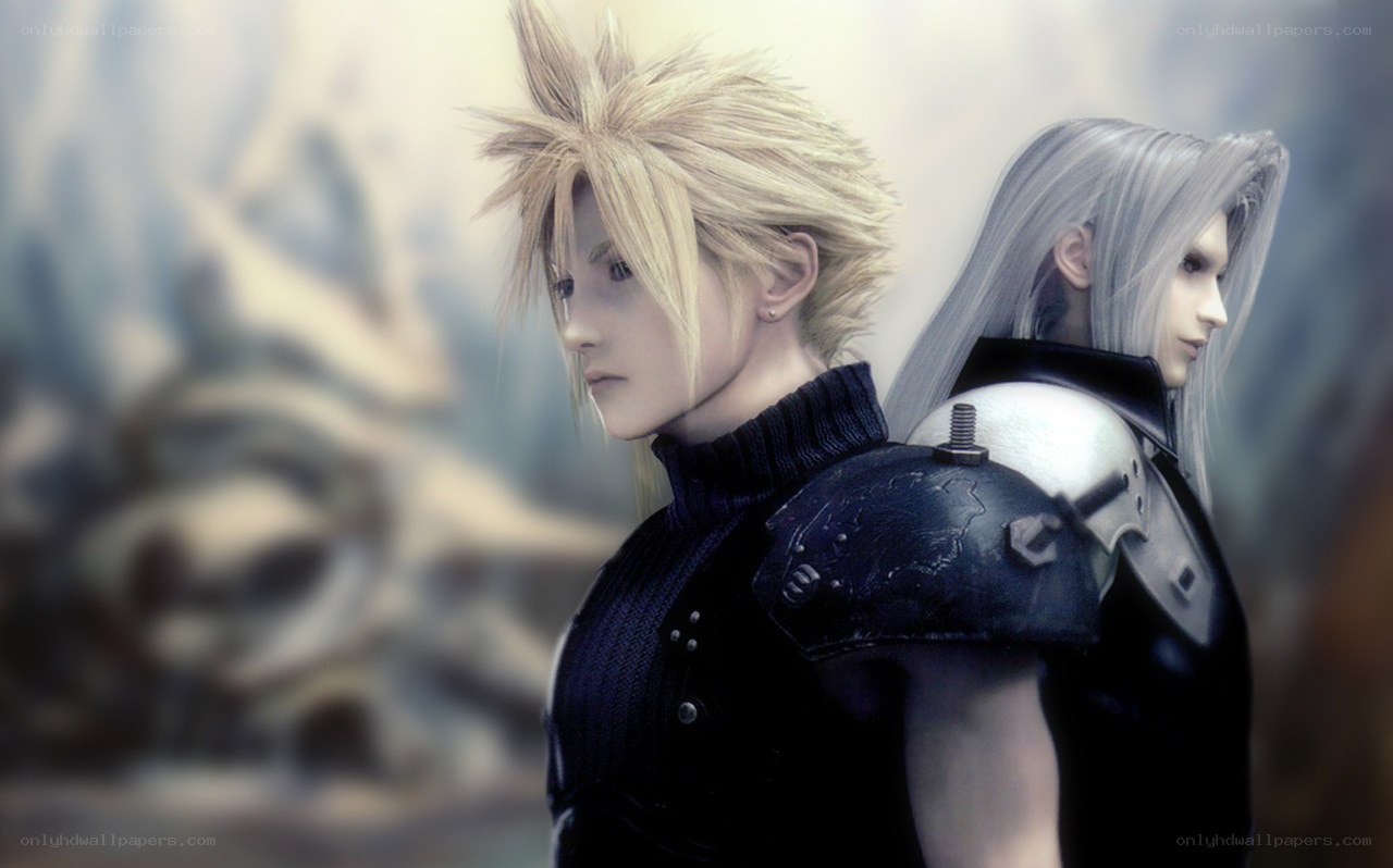 Cloud and Sephiroth side by side