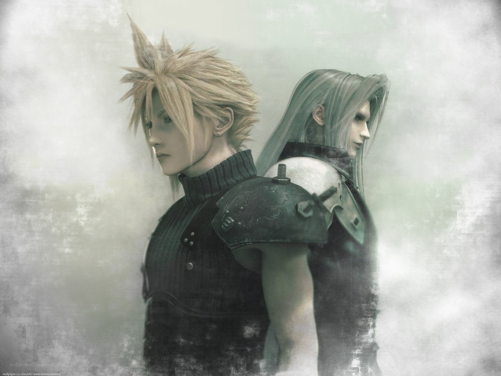 Cloud and Sephiroth side by side