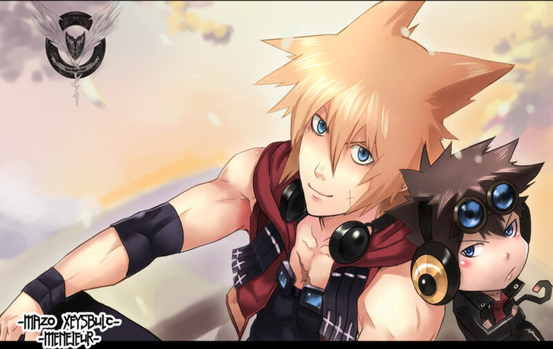 Cloud and Tidus artwork