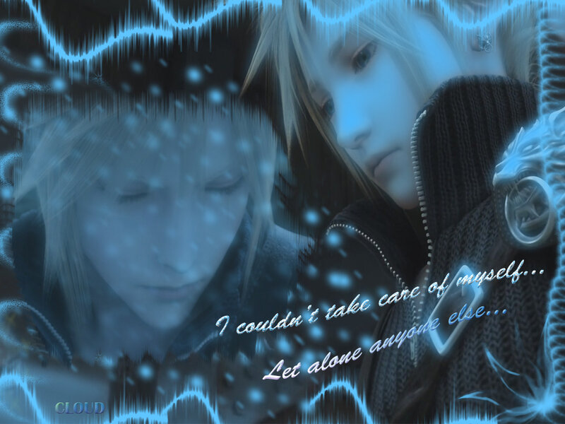 Cloud and Tifa in a snowy moment