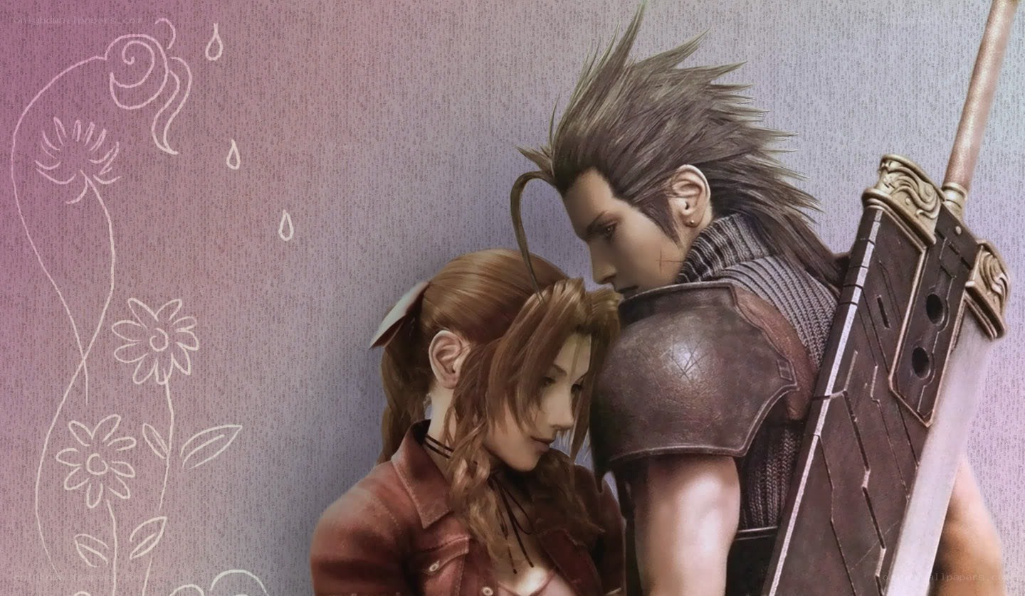 Cloud and Tifa in a tender moment