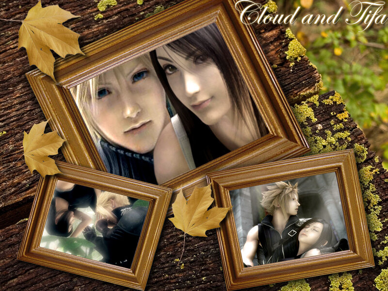 Cloud and Tifa photo collage