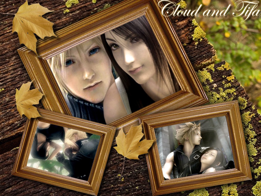 Cloud and Tifa photo collage