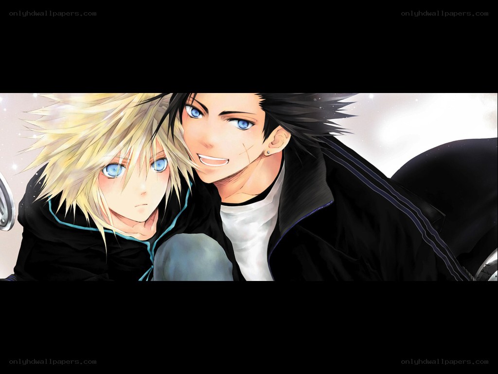 Cloud and Zack in a close embrace