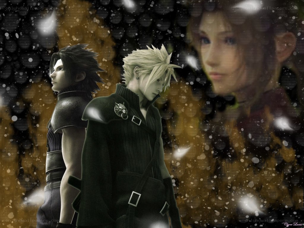 Cloud and Zack in the snow