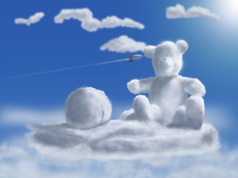 Cloud Bear on Cloud — Blue